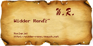 Widder René névjegykártya